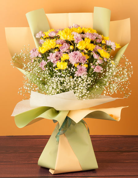 Hand Tied Chrysanthemums Bouquet Delivery