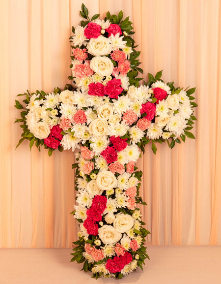 online delivery for flowers - flowers arranged in a cross