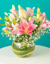 Pink lilies in a vase