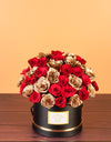 Send Red and Gold Roses in a Flower Box in Pune