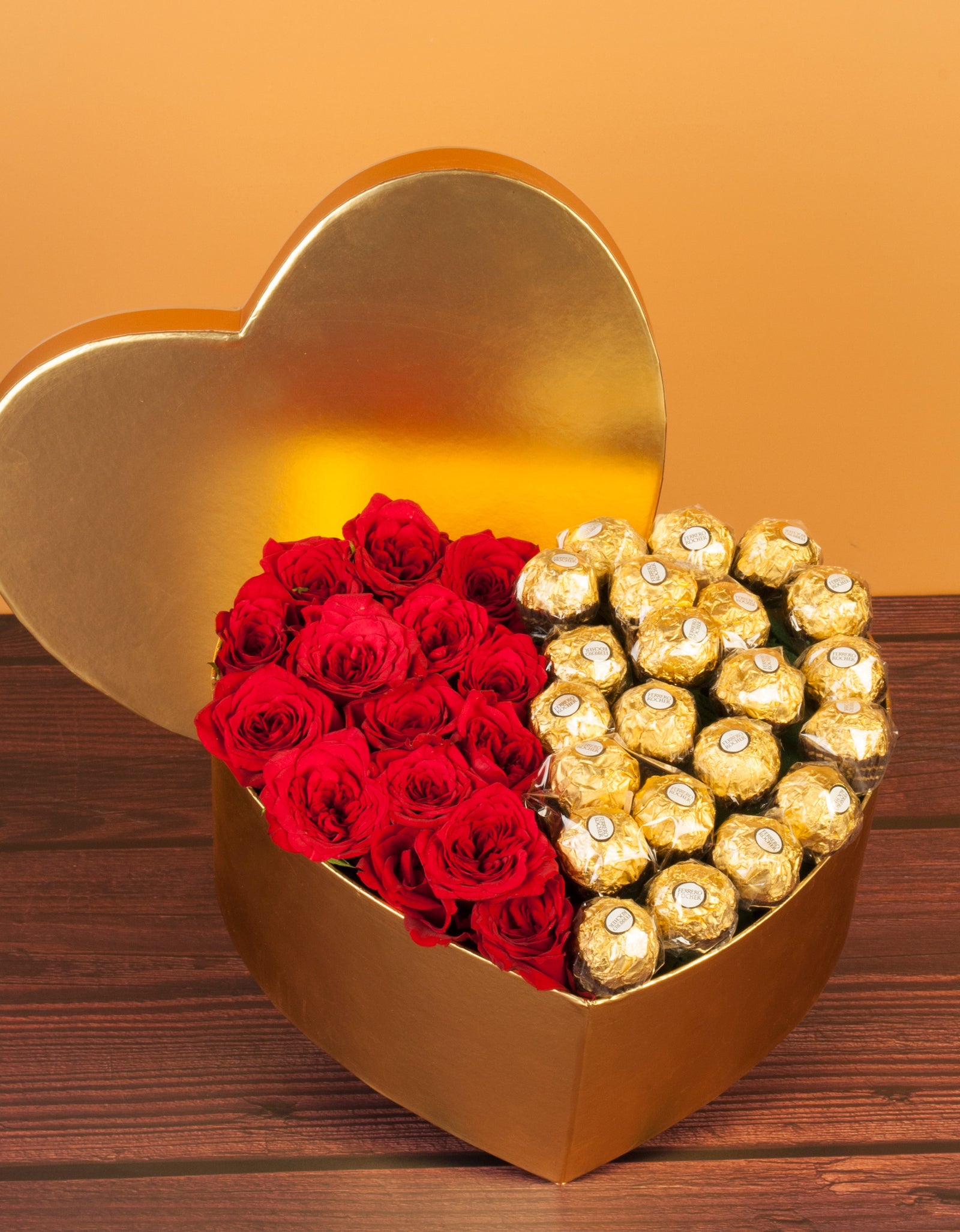 Roses And Chocolate Heart Box Online