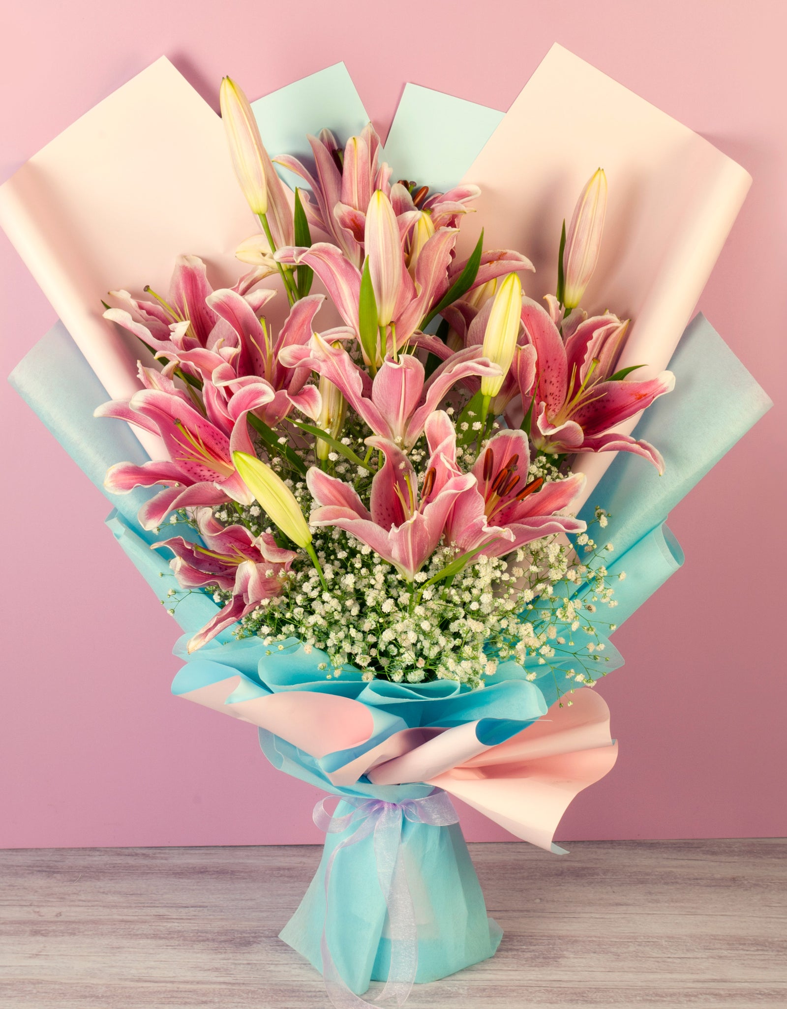 Pink Lilies Hand Tied Bouquet