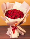 flower delivery pune - Hand Tied Bouquet Of 100 Red Roses
