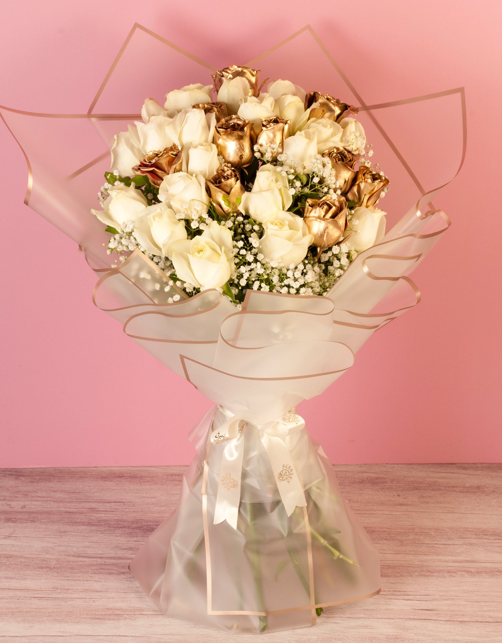 online delivery for flowers - white and gold roses