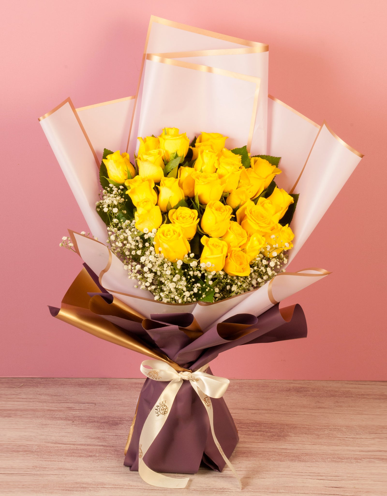 flower bouquet online delivery - 30 yellow roses handtied