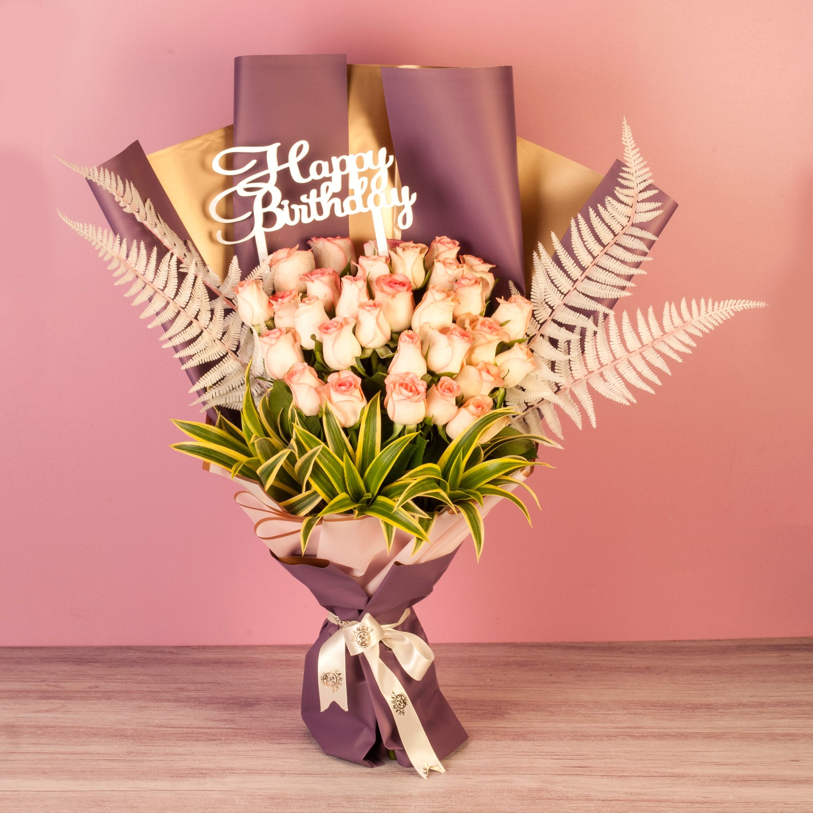 flower bouquet online - hand tied 30 pink roses. bouquet for birthday