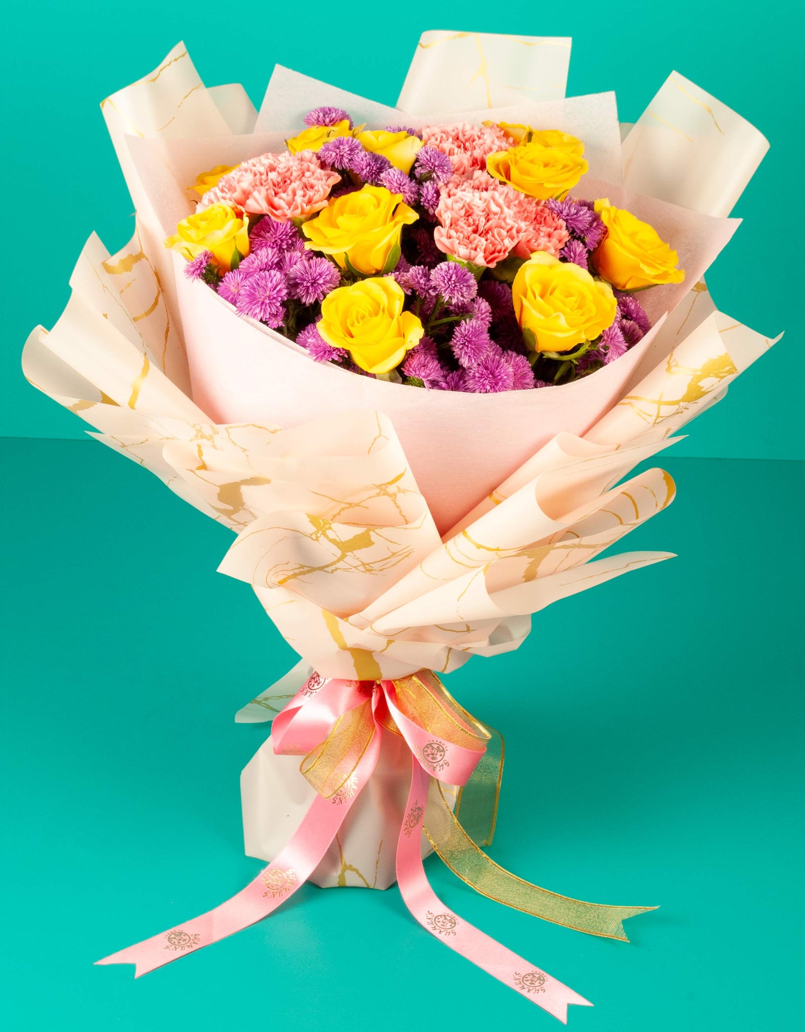 flower bouquet online - Roses and Carnations with Fillers