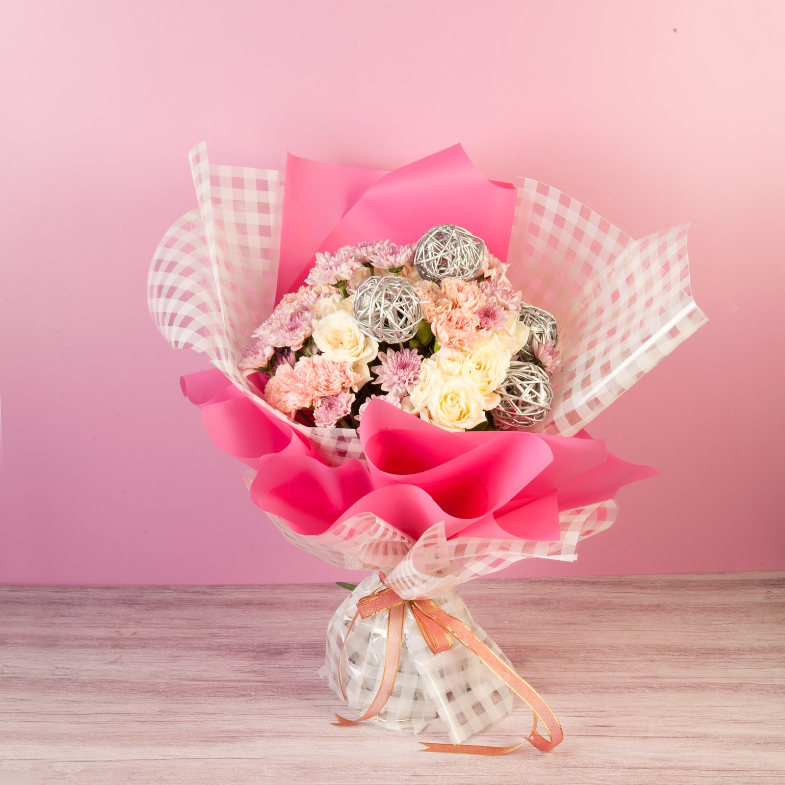 Roses & Carnations Pretty in Pastel Bouquet