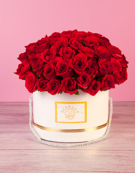 Send 80 Boxed Red Roses To Pune