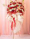 bouquet delivery online - roses, lilies, chrysanthemums, and fillers pedestal