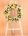 online flower delivery - wreath of white flowers
