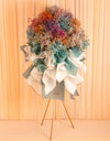 flower bouquet near me - rainbow colored gypsophilia pedestal