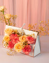 flower bouquet online delivery - side view floral purse
