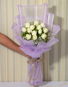 flower bouquet online - dozen white roses