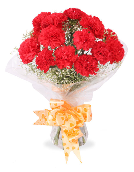 Send hand tied red carnations flowers in Pune
