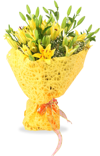 flower delivery in pune - yellow lilies