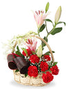 Basket Of Lilies Carnations & Orchids flowers delivery in Pune