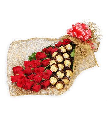 online Roses and Chocolate Bouquet delivery